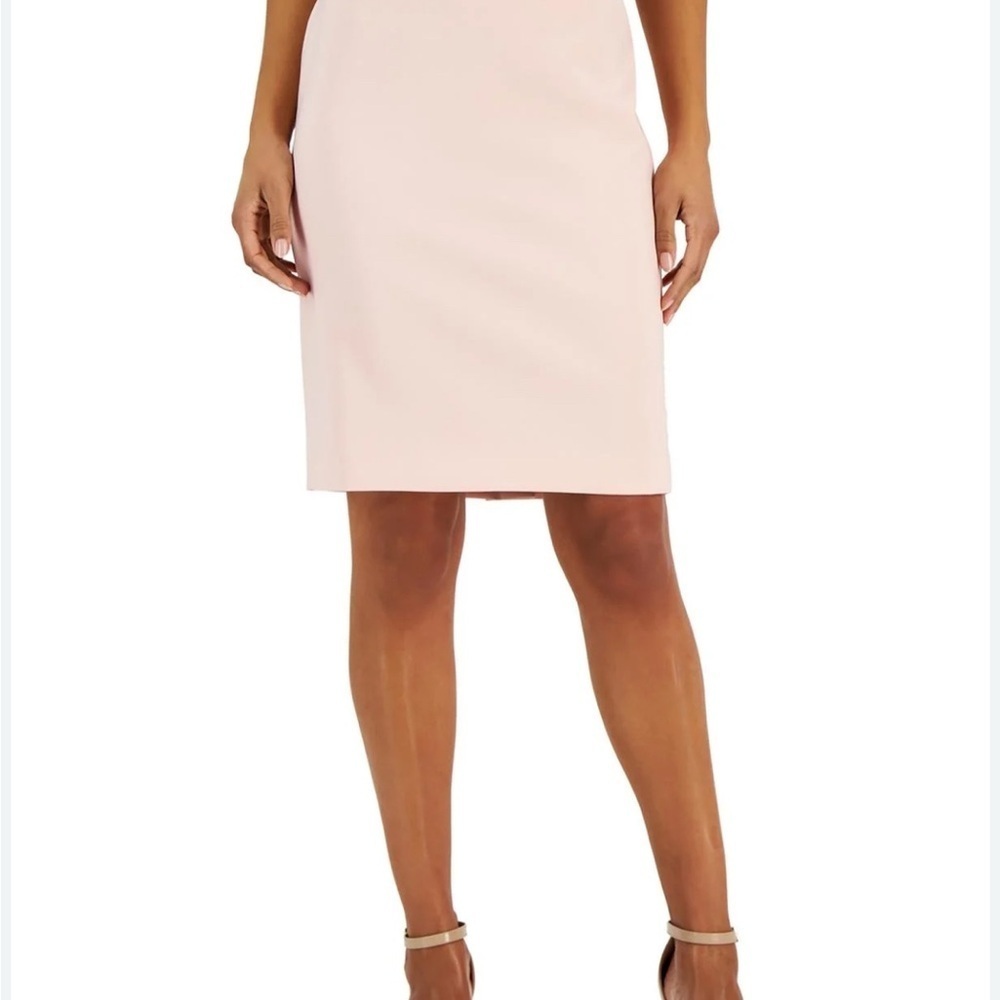 Liz Claiborne Women’s Elegant Pink Cotton Pencil Midi Skirt